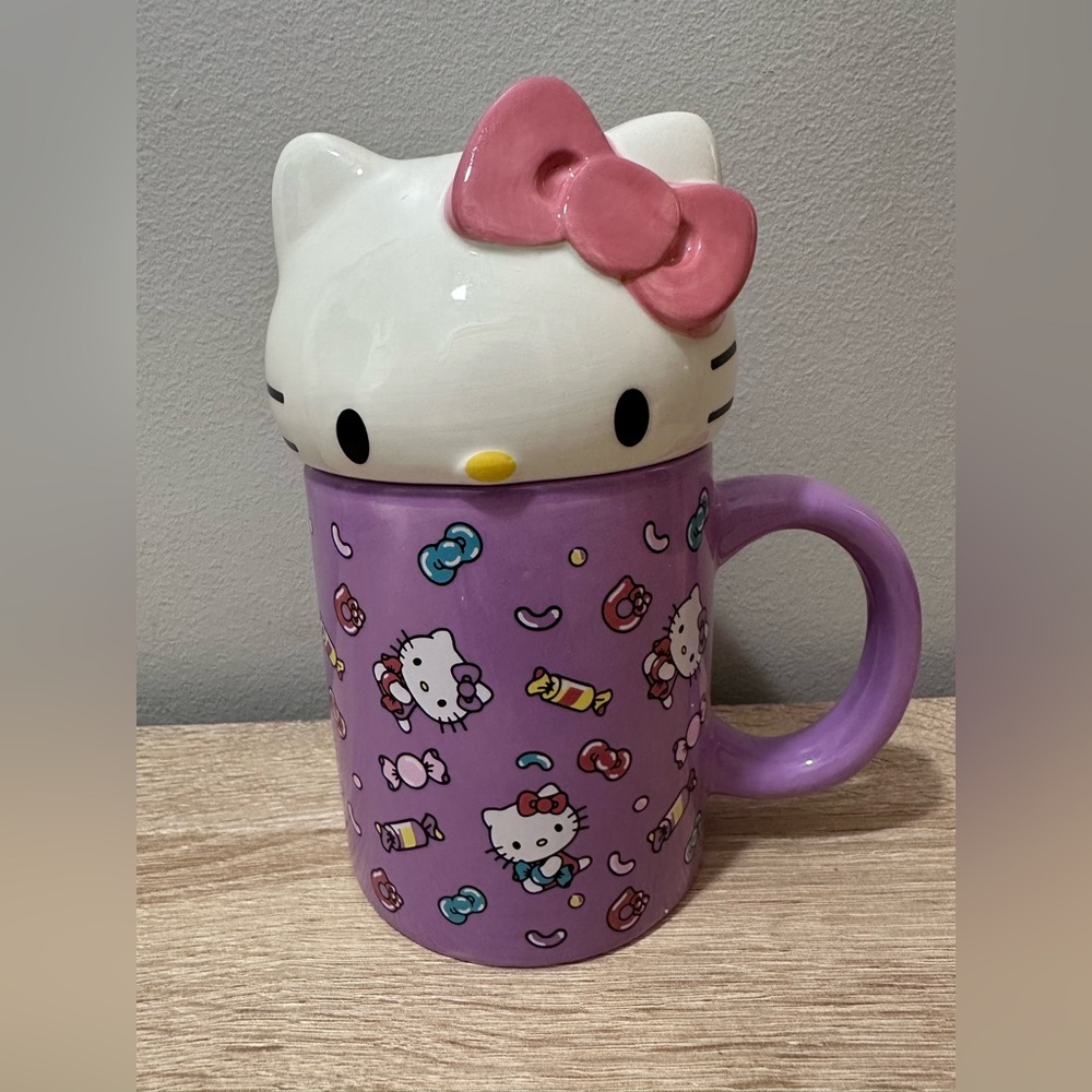 Hello Kitty Mug with 3D Topper. Sanrio Cup.